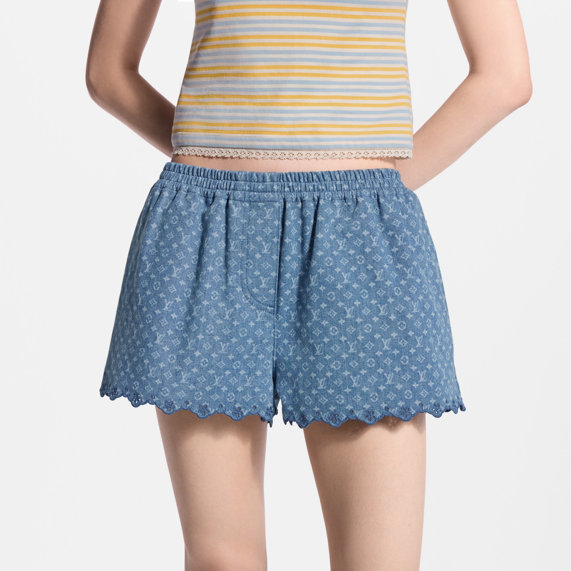 Monogram Denim Mini Shorts - Women - Ready-to-Wear | LOUIS VUITTON ®